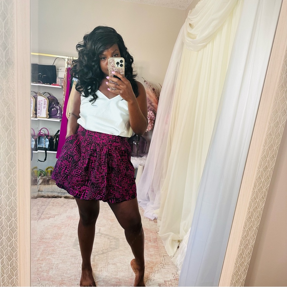Forever 21 Skirt Pink and Black Patterns